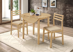 Juego de mesa de comedor Bucknell con hojas abatibles redondas, color capuchino