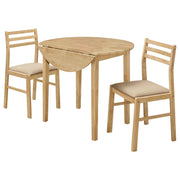 Juego de mesa de comedor Bucknell con hojas abatibles redondas, color capuchino