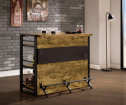 Mueble bar para vinos Renaldi de 3 estantes, rústico, color nuez moscada