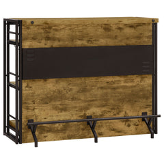 Mueble bar para vinos Renaldi de 3 estantes, rústico, color nuez moscada