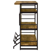 Mueble bar para vinos Renaldi de 3 estantes, rústico, color nuez moscada