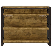 Mueble bar para vinos Renaldi de 3 estantes, rústico, color nuez moscada