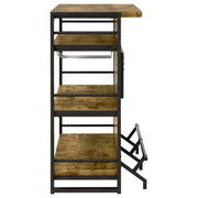 Mueble bar para vinos Renaldi de 3 estantes, rústico, color nuez moscada