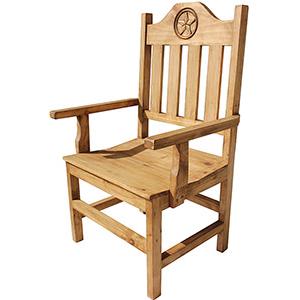 Lone Star Wood Arm Chair - Canales Furniture