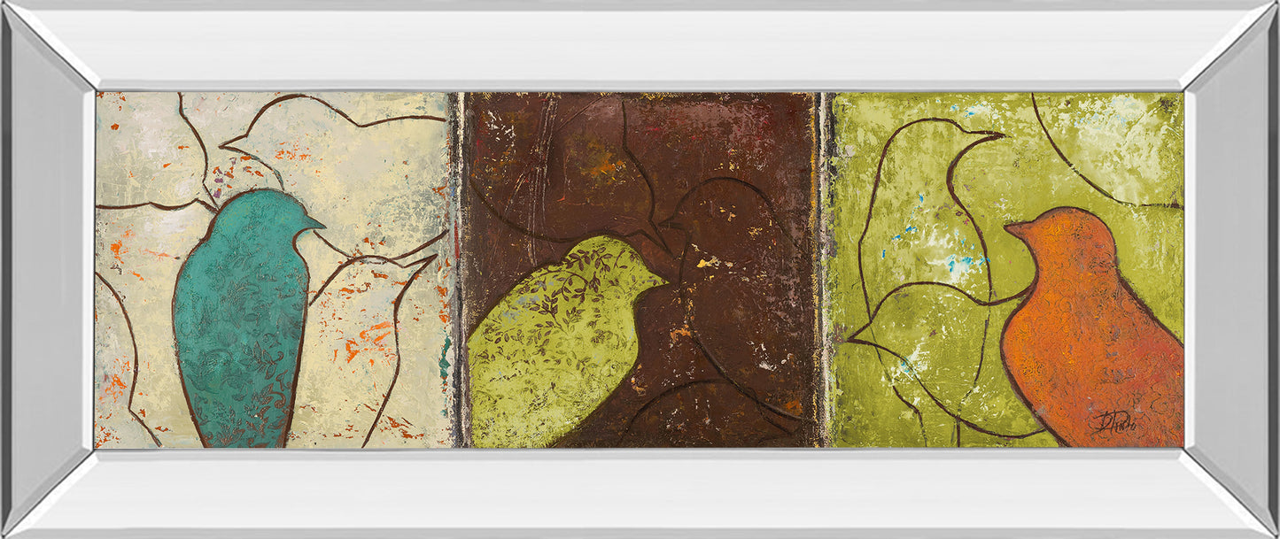Mirrored Frame Lovely Birds II By Patricia Pinto
