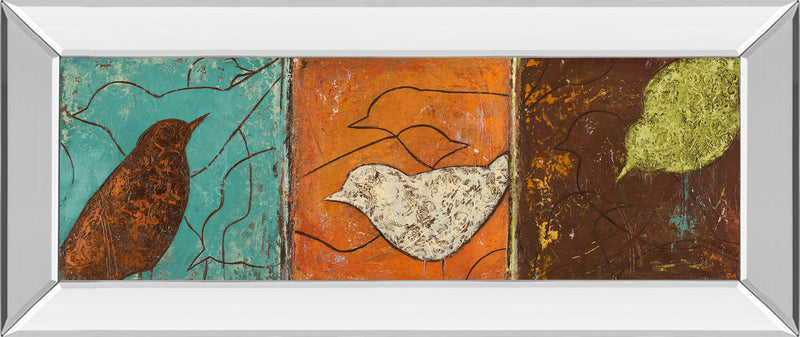 Mirrored Frame Lovely Birds I By Patricia Pinto