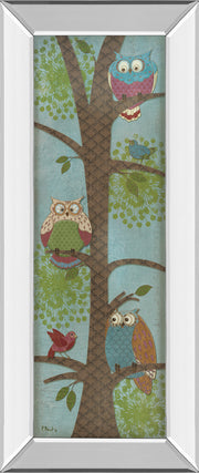 Mirrored Frame Fantasy Owls Panel II By Paul Brent