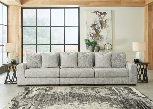 Regent Park Sectional Sofa – Pewter Upholstery