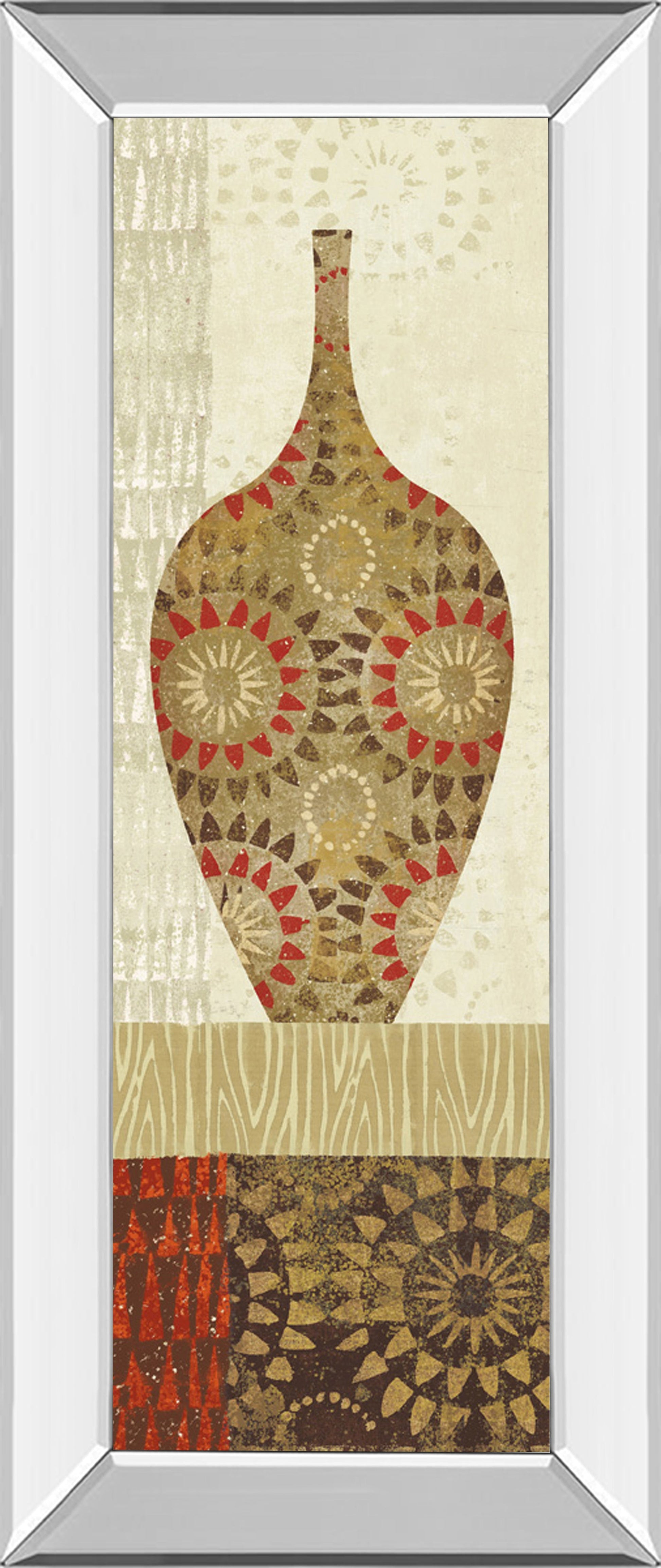 Mirrored Frame Spice Stripe Vessels Panel III By Wild Apple Portfolio