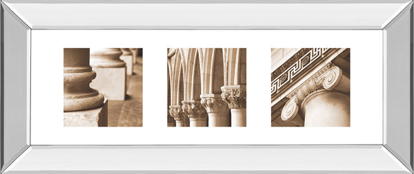 Mirrored Frame Architectual Triptych I By Tony Koukos