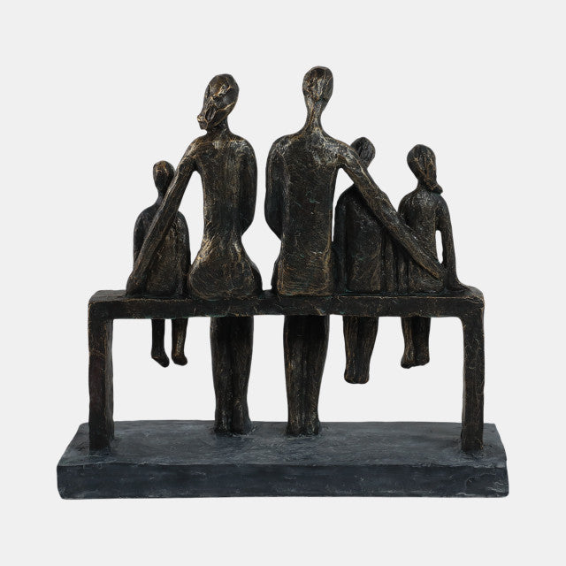 Polyresin 10" Family Sculpture, Bronze