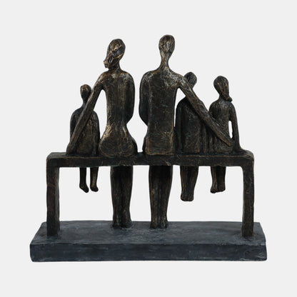 Polyresin 10" Family Sculpture, Bronze