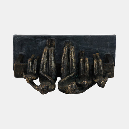 Polyresin 10" Family Sculpture, Bronze