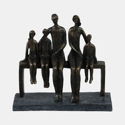 Polyresin 10" Family Sculpture, Bronze