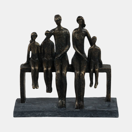Polyresin 10" Family Sculpture, Bronze