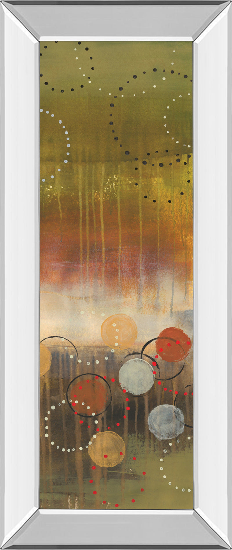 Mirrored Frame Circles In Green Panel II By Jeni Lee
