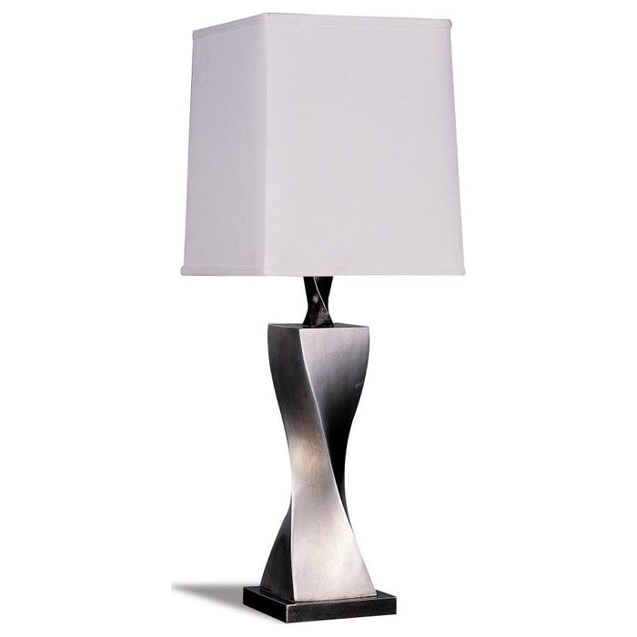 Keene Square Shade Table Lamps White And Antique Silver