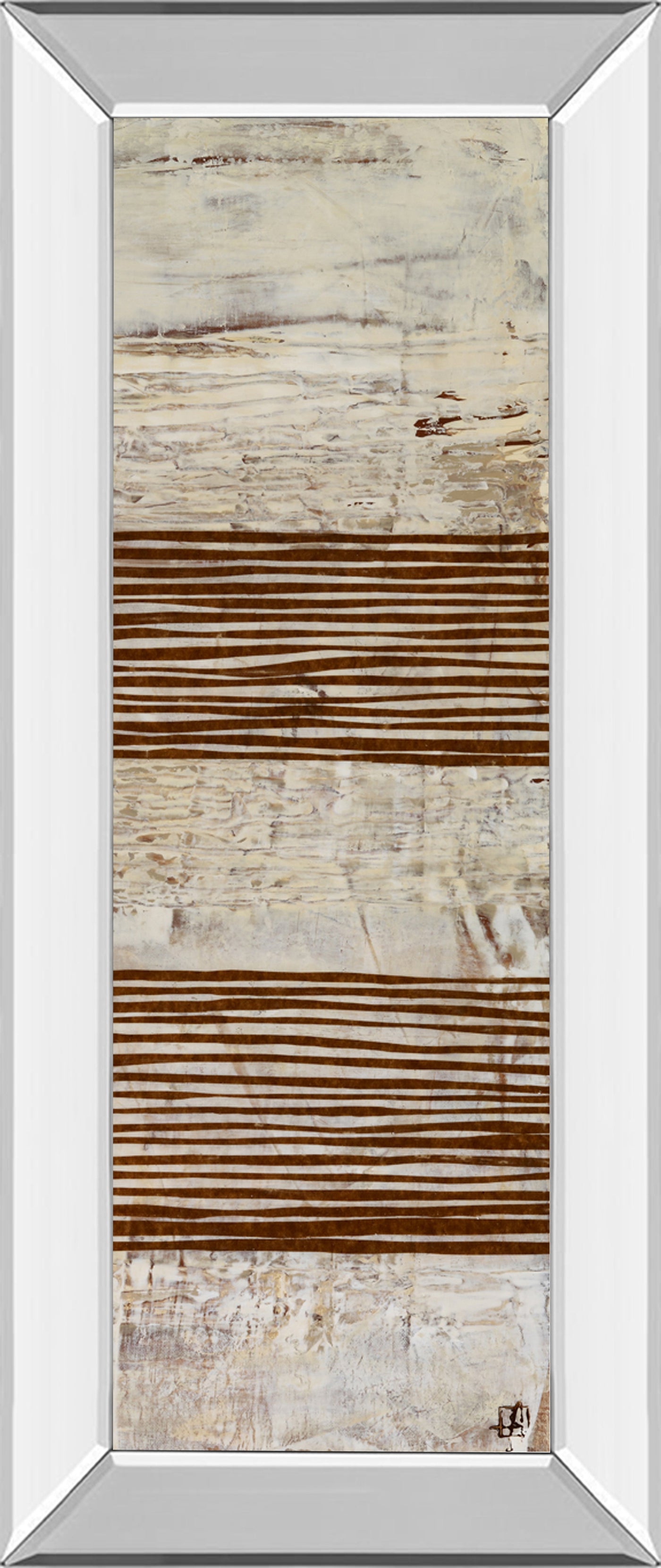 Mirrored Frame White Stripes II By Natalie Avondet