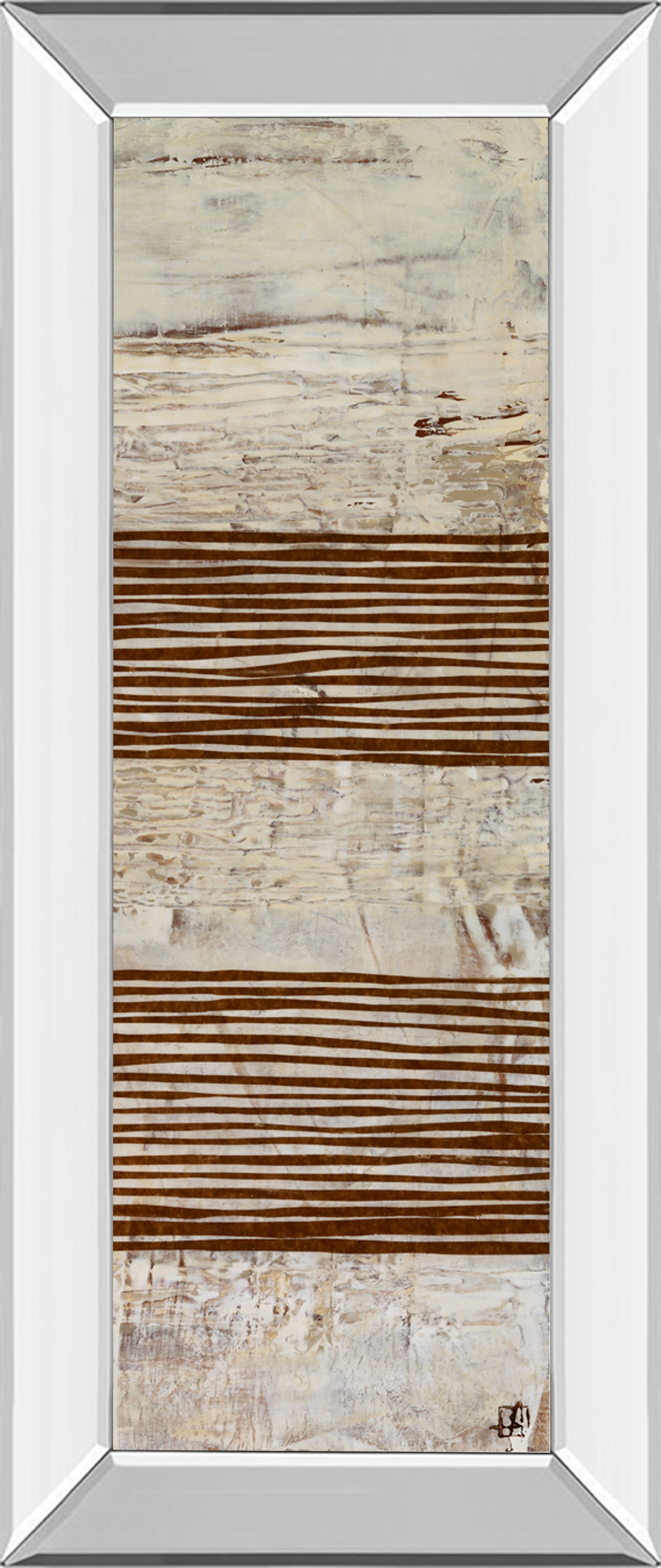 Mirrored Frame White Stripes II By Natalie Avondet