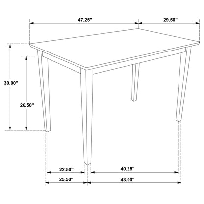 Juego de mesa de comedor rectangular Gomez Cappuccino