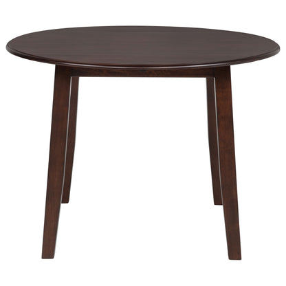 Barton 5-piece Round Wood Dining Table Set Dark Brown