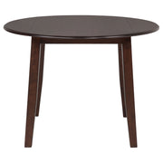 Barton 5-piece Round Wood Dining Table Set Dark Brown