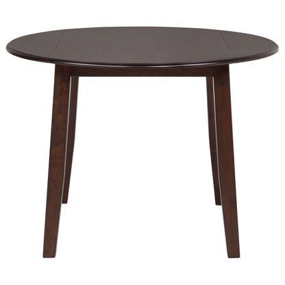 Barton 5-piece Round Wood Dining Table Set Dark Brown