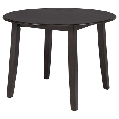 Catley 5-piece Round Drop Leaf Dining Table Set Dark Coffee