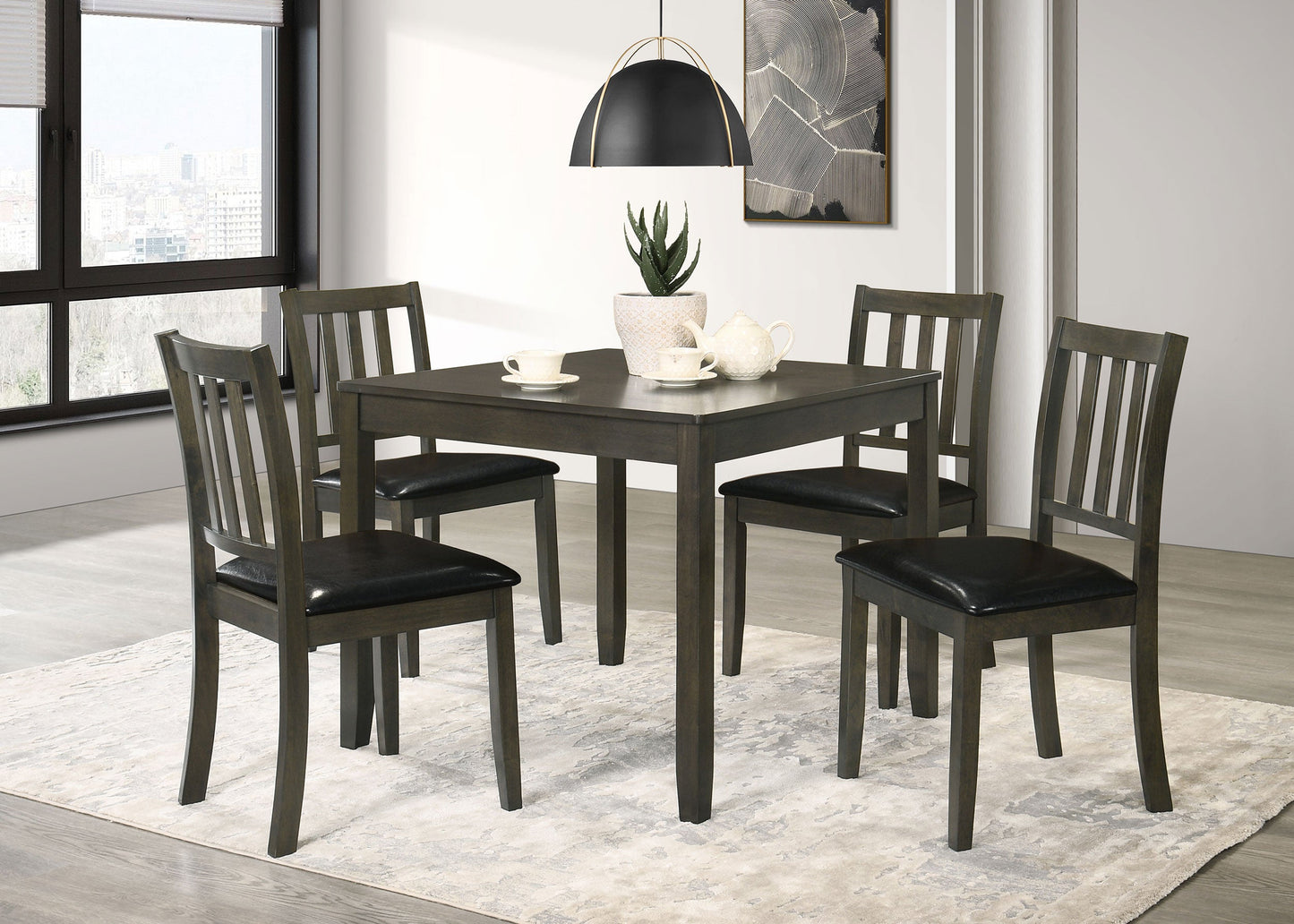 Parkwood Square Dining Table Set Charcoal