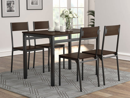 Lana Rectangular Dining Set Dark Brown and Black