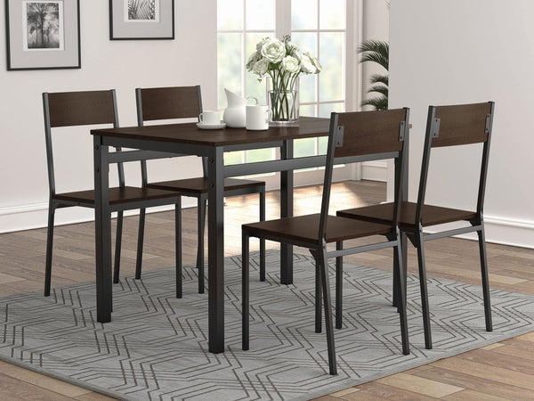 Lana Rectangular Dining Set Dark Brown and Black