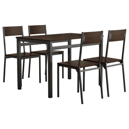 Lana Rectangular Dining Set Dark Brown and Black