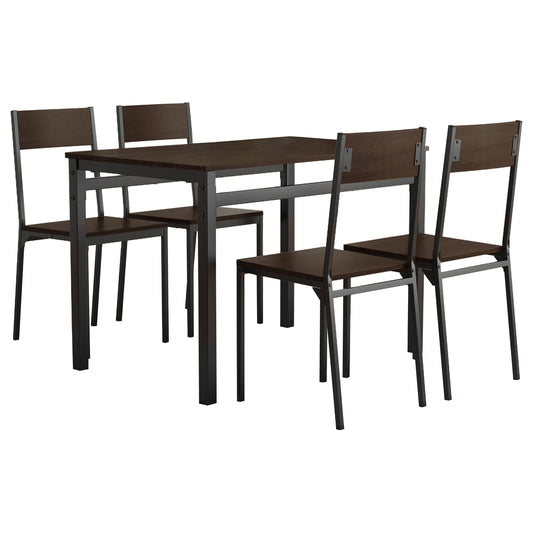 Lana Rectangular Dining Set Dark Brown and Black
