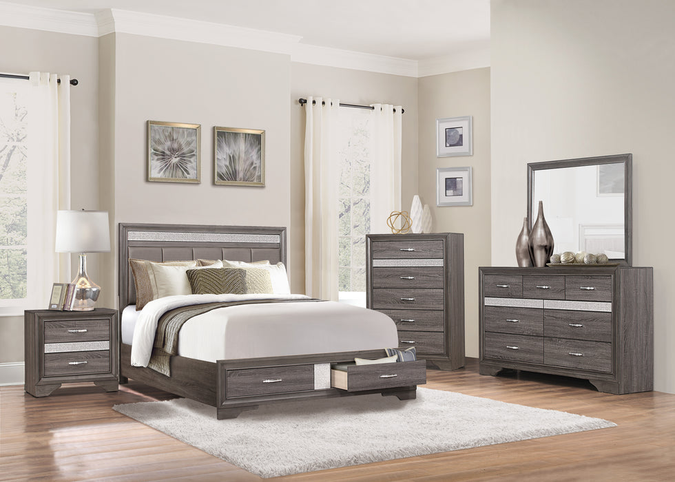 Luster Queen Platform Bed With Footboard Storage