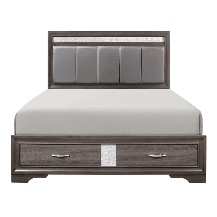 Luster Queen Platform Bed With Footboard Storage