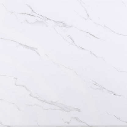 Mesa de comedor rectangular Venera de 79 pulgadas de imitación de mármol blanco