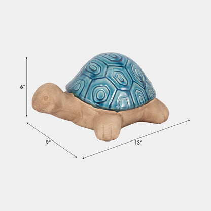 Cer, 13" Tortoise Deco, Turq