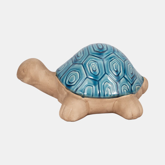 Cer, 13" Tortoise Deco, Turq