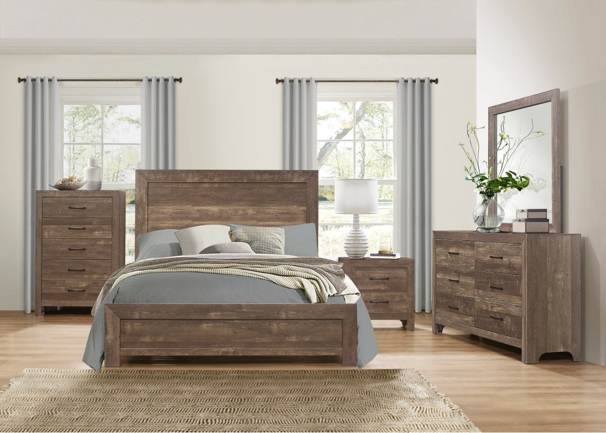 cama panel Corbin Queen en un Box