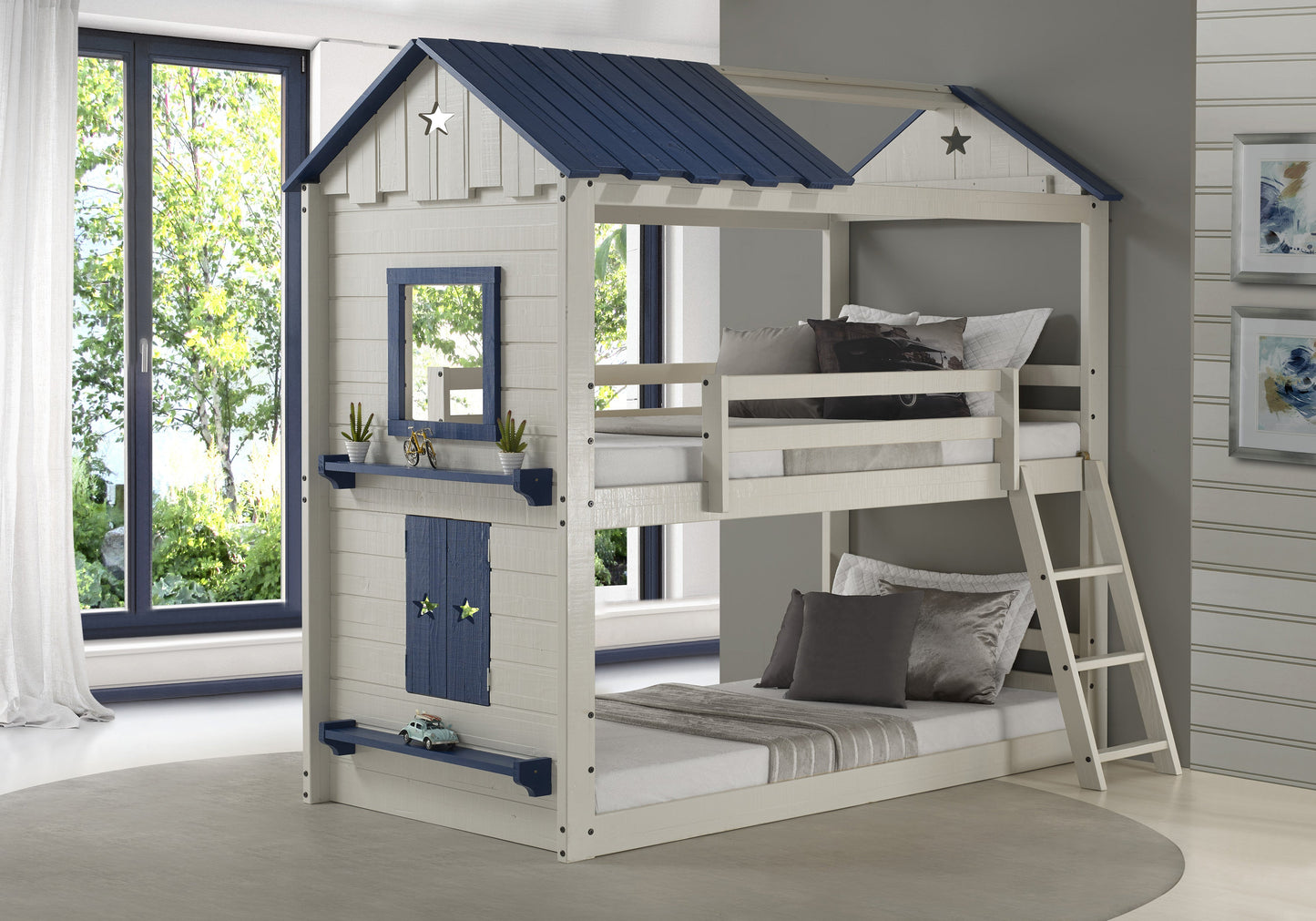 Twin/ Twin House Bunkbed