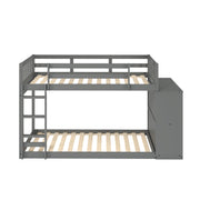 Moby Mission Twin over Twin Bunkbed with 4 Drawer Dresser & Shelves