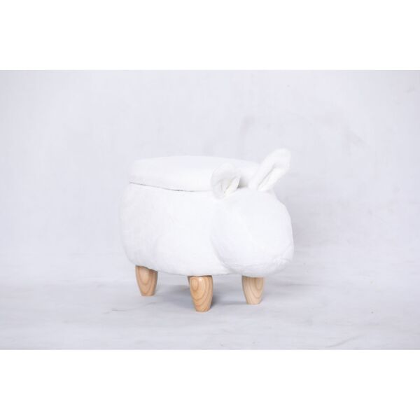 Rabbit Storage Stool in White