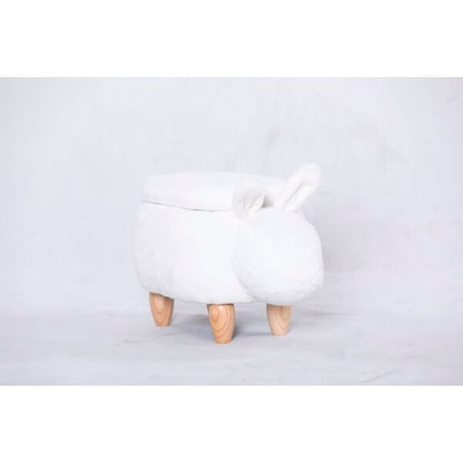 Rabbit Storage Stool in White