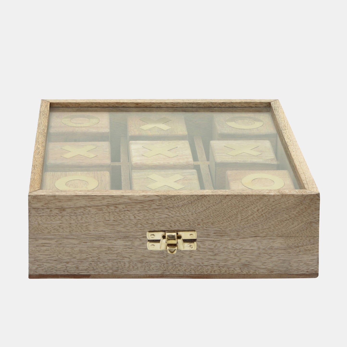 Caja de madera para tres en raya