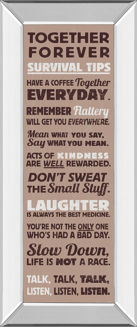 Mirrored Frame Survival Tips I By The Vintage Collection