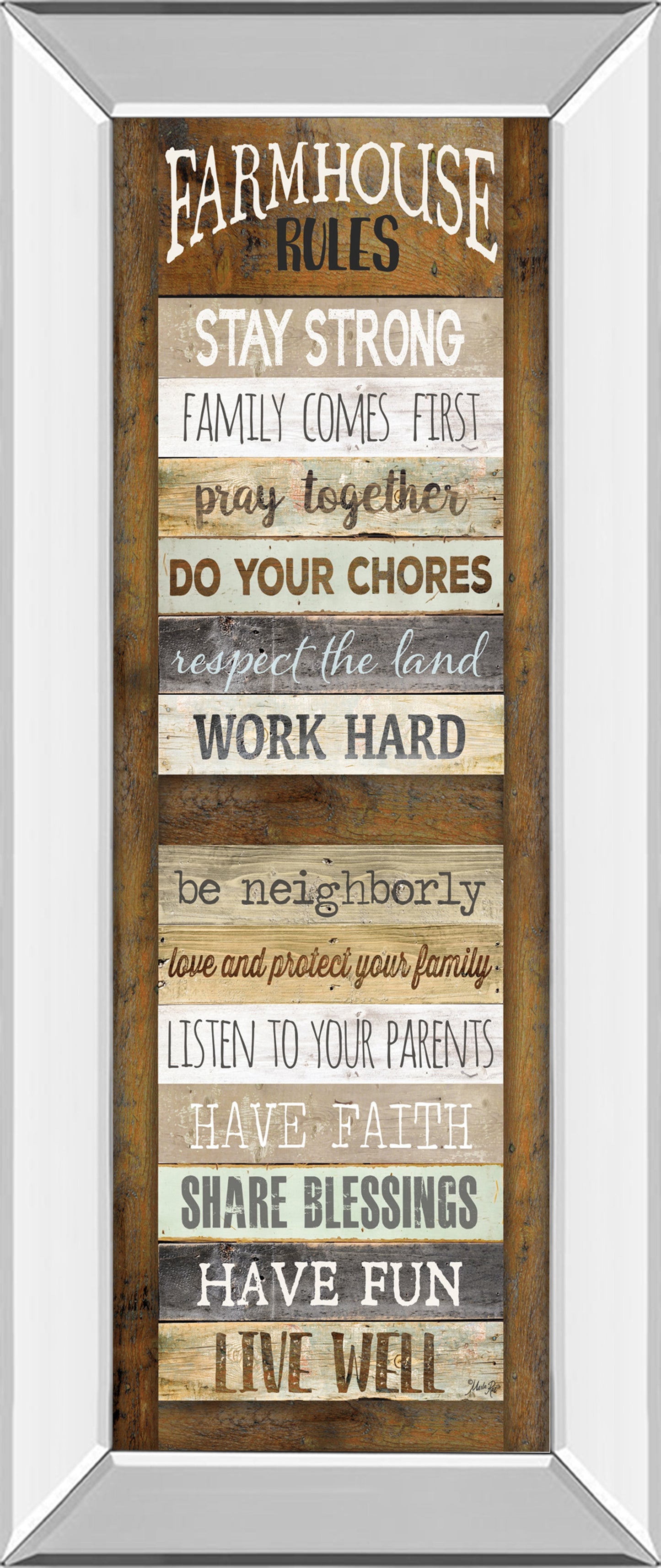 Mirrored Frame Farmhouse Rules Shutter By Marla Rae ***Monl***