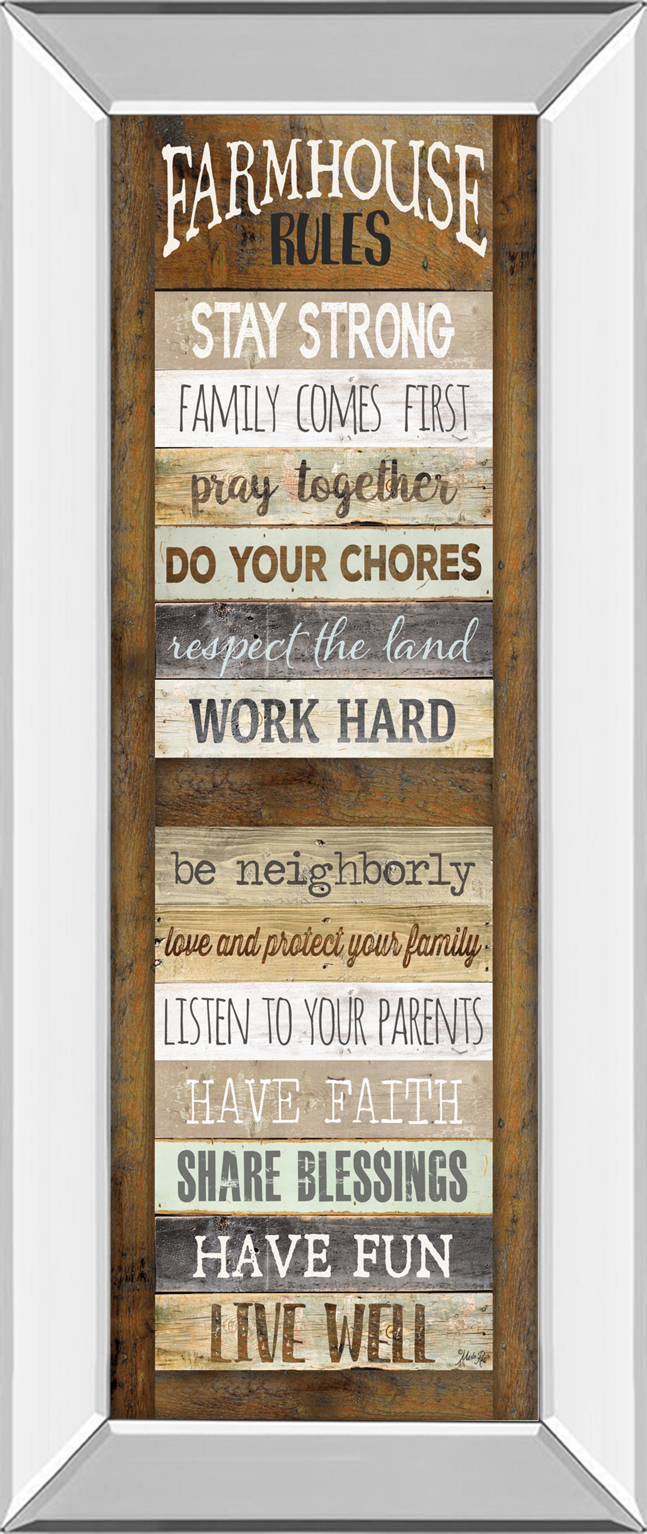 Mirrored Frame Farmhouse Rules Shutter By Marla Rae ***Monl***