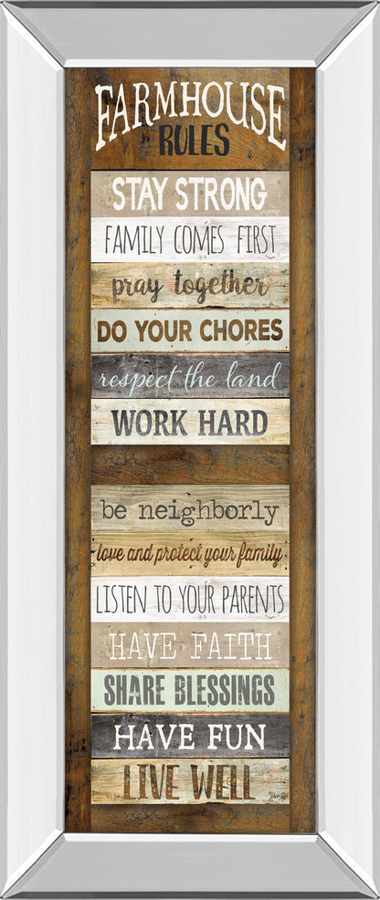 Mirrored Frame Farmhouse Rules Shutter By Marla Rae ***Monl***