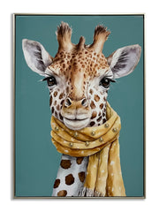 ''Giraffe Mustard Scarf'' Gloss Canvas w/ Studs in Frame