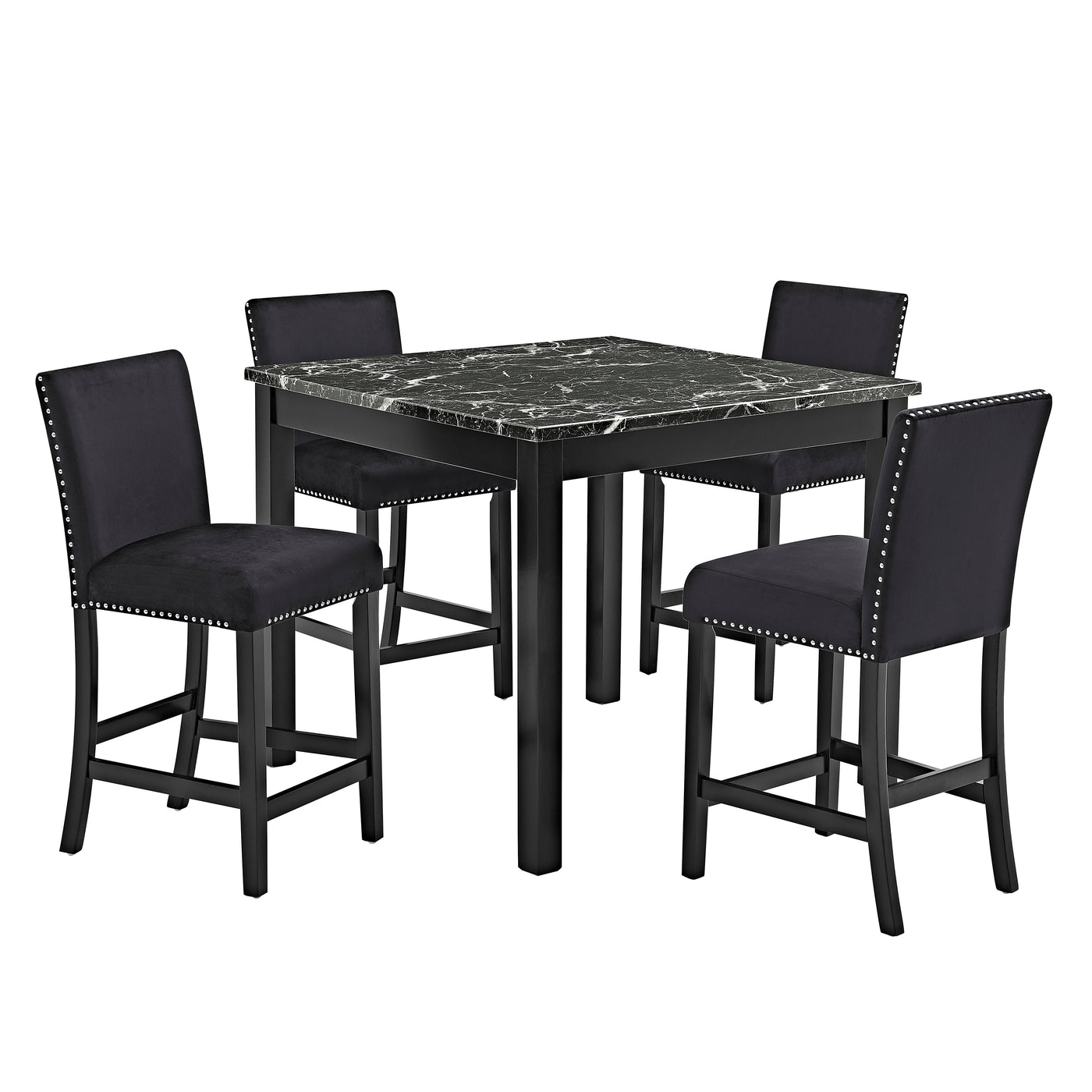 Lennon 5-Pk Counter Height Set Black